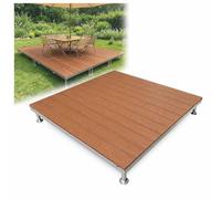 Plataforma de suelo exterior modular con patas ajustables | Base elevada de composite para patio, jardín, balcón, porche, autocaravana, tienda y escenarios(Teak,100*100cm/39*39in)