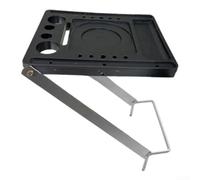 Plataforma de trabajo trapezoidal de hierro: estante plegable de almacenamiento de escalera con pedal antideslizante para el hogar, jardín, lavado de automóviles y camping, estante compacto multiusos
