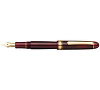 PLATINUM Pluma estilográfica japonesa #3776 Century Gold Trim Bourgogne B/Blue/ 0,44-0,54 mm/Hecho a mano/pluma de oro de 14 quilates/con caja de regalo/pluma estilográfica roja, PNB15000-71B