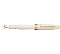 PLATINUM Pluma estilográfica japonesa #3776 Century Gold Trim Chenonceau White B/Blanco/0,44-0,54 mm/Hecho a mano/pluma de oro de 14 quilates/con caja de regalo PNB15000-2B