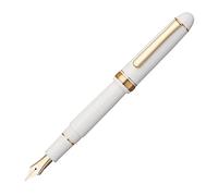PLATINUM Pluma estilográfica japonesa #3776 Century Gold Trim Chenonceau White M/White/0,34-0,44 mm/Hecho a mano/Pluma de oro de 14 quilates/con caja de regalo/pluma estilográfica, PNB15000-2M