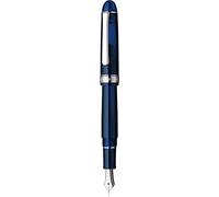 PLATINUM Pluma estilográfica japonesa #3776 Century Rhodium Chartres Blue SF/Azul/0,30-036 mm/Hecho a Mano/Plumín de Oro de 14 quilates/con caja de regalo/pluma estilográfica
