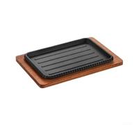 Plato comercial de Teppanyaki 25x17cm para barbacoa coreana | Distribución uniforme del calor, marcas de sellado perfectas, ideal para filetes, hamburguesas y verduras