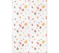 Plato de cerámica en tonos pastel – Alfombra de vinilo – 80x120 cm – Alfombra para interiores – Ideal para pasillos – Fácil de limpiar – Diseño moderno