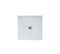 Plato de ducha cuadrado 90x90x3cm blanco+desagüe con tapa plástica de forma rejilla