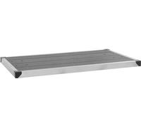 Plato de ducha de jardín WPC acero inoxidable gris 110x62 cm