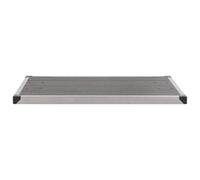 Plato de ducha exterior WPC acero inoxidable 110 x 62 cm gris plata | Base de ducha de jardín con ranuras, adecuada para 2 personas, fácil limpieza, accesorios de montaje incluidos