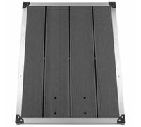 Plato de ducha exterior WPC acero inoxidable 80 x 62 cm gris | Perfil bajo, ranuras dren, -corrosión, fácil limpieza, montaje rápido, para 1 persona