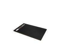 Plato de ducha rectangular 70x80x3cm resina pizarra gel coat negro,válvula incluida