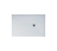 Plato de ducha rectangular 90x100x3cm blanco+desagüe con tapa plástica de forma rejilla