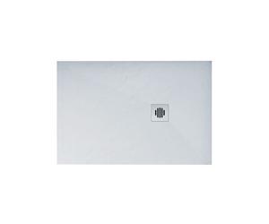 Plato de ducha rectangular 90x100x3cm blanco+desagüe con tapa plástica de forma rejilla