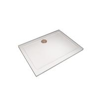 Plato de ducha rectangular blanco 90x70x3cm para mamparas+accesorios de desagüe