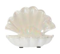 Plato de joyería concha cerámica, bandeja decorativa for baratijas, cuenco for llaves, soporte for anillo, organizador escritorio pequeño para Joyas(White)