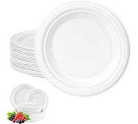 Plato de Plastico Muy resistente Reutilizables plato de postres platos llanos platos hondos 100 Unidades Color Blanco 17cm 20.5cm 22cm ø. Platos Reutilizables para Fiestas, Barbacoas, Cumpleaños,