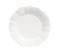 Plato de postre de loza blanca