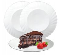 Plato de postre de vidrio templado KADAX, juego de 3, 20 cm, blanco