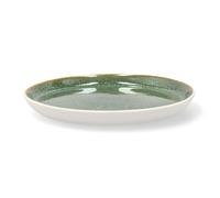 Plato de postre GASTRO 21 cm, blanco / verde, gres, Bitz