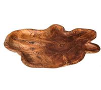 Plato de servir grande, 56 cm, para buffet, hecho de madera de teca y raíz