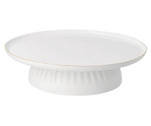 Plato de servir Räder con borde dorado, color blanco