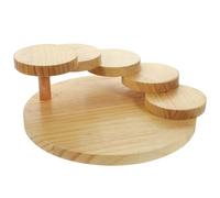 Plato de Sushi Giratorio de Madera, Diseño Escalonado Creativo