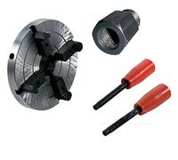 Plato de torno 4-hornear 125 mm centralmente ajustable con adaptador M18 IG - M33