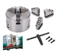 Plato de Torno, Adaptador Autocentrante de 3 Mordazas, Mandril de Torno Manual para Madera de 80 mm, Para Fresadora Impresora 3D Grabador Taller De Carpinteria Taladro