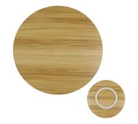Plato giratorio de bambú Lazy Susan de 360° para mesa de comedor y encimera, color roble, 90 cm, perfecto para armarios y entretenimiento