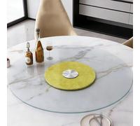 Plato Giratorio de Vidrio 50/80/100 cm, Redondo Transparente para Mesa de Comedor, Bandeja Giratoria Resistente con Giro Silencioso y Suave(Gold,60cm/24in)