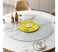 Plato Giratorio de Vidrio 50/80/100 cm, Redondo Transparente para Mesa de Comedor, Bandeja Giratoria Resistente con Giro Silencioso y Suave(Boat,60cm/24in)