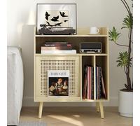 Plato giratorio grande - Mueble para tocadiscos - Estantería para discos - Archivador para discos de vinilo - Estante para discos