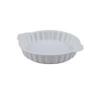 plato gratinado Fuente for hornear de cerámica creativa con adornos encaje y asas(Blanco,Pequeño)