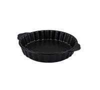 plato gratinado Fuente for hornear de cerámica creativa con adornos encaje y asas(Negro,Pequeño)