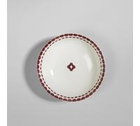 Plato hondo de cerámica blanca con motivos
