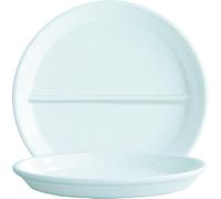 Plato hondo dividido en dos, de 23 cm de diámetro, para restaurante, juego de 6 unidades