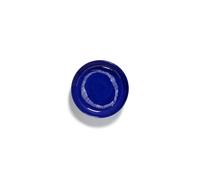 Plato Hondo Feast Blanco con Rayas Azul Oscuro