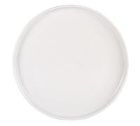 Plato llano de cerámica blanca y beige