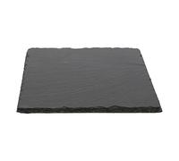 Plato Llano de Pizarra Natural, Fuentes de Cocina, Platos para Sushi, Plato de Pizarra, Bandejas para Servir Alimentos Quesos, Tapas Sushi, Negro, Tablas de Piedra 30 x 30 x 0,8 cm - 1 Unidad