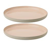 Plato llano EMMA 24 cm, juego de 2 piezas, rosa, gres, Stelton