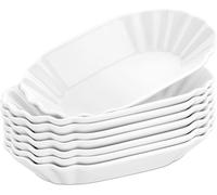 Plato para aperitivos de cerámica, forma ovalada, diseño robusto, para 8 piezas