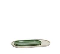 Plato para Servir Amare, Juego de 2 , Arena/ Verde
