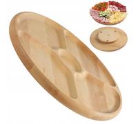 Plato para servir KADAX, plato giratorio de madera natural, madera de haya