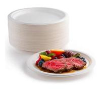 Plato Reutilizables Plato de postres/Platos llanos/Platos hondos pack 100 Unidades Color Blanco 17cm/20cm/20.5cm/22cm ø. Aptos para microondas y resistentes a líquidos y aceites Platos Reutilizables
