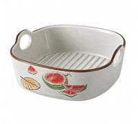 Platos de cerámica para horno, bandeja para hornear de cerámica, plato de lasaña de 9.5 pulgadas,plato rectangular de 17.5 cm asas,cacerola de lasaña,bandeja de horno pequeña，B