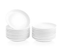 Platos de postre blancos, platos pequeños de 5.6 pulgadas, platos pequeños para postre, aperitivos y salsa, gofres, pasteles, platos blancos pequeños, microondas, horno y lavavajillas, juego de 20