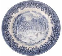Platos de postre de porcelana blanca (6 piezas) Churchill, diseño clásico, azul