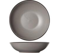 Platos hondos con diseño moteado, color gris, estilo moderno y acogedor - diámetro 20 cm - juego de 6 unidades