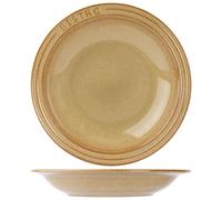 Platos hondos / Platos para pasta estilo bistro, color mostaza, diámetro 26 cm, juego de 6 unidades