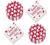 Platos llanos de papel para el día de San Valentín y servilletas para el almuerzo (16 unidades)