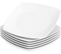 Platos llanos de porcelana blanca, juego de 6, modelo Julia