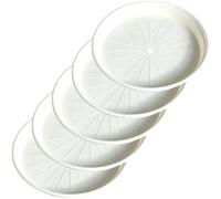 Platos para Macetas Interior Exterior PP Grueso, Bandeja Plantas, 5 Pzas | Bandeja de Goteo para Plantas Redonda Resistente para Jardín, Patio, Hogar(White,15.3x2.3cm/6x0.9in)